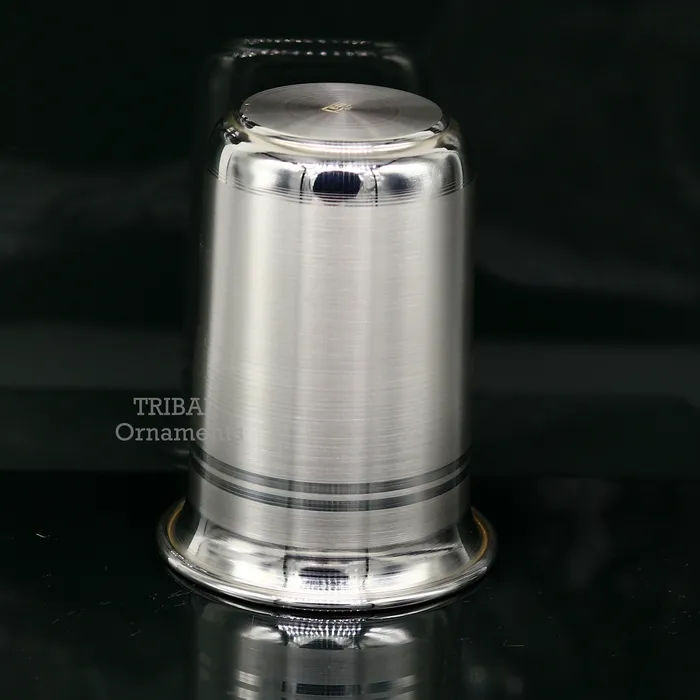Pure 999 fine silver handmade utensils300ml watermilk Glass tumbler silver flask baby kids serving food stay healthy water glass sv263 TRIBAL ORNAMENTS Necklaces