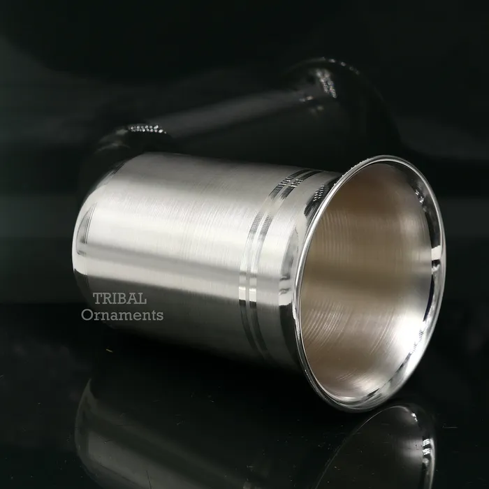 Pure 999 fine silver handmade utensils300ml watermilk Glass tumbler silver flask baby kids serving food stay healthy water glass sv263 TRIBAL ORNAMENTS Necklaces