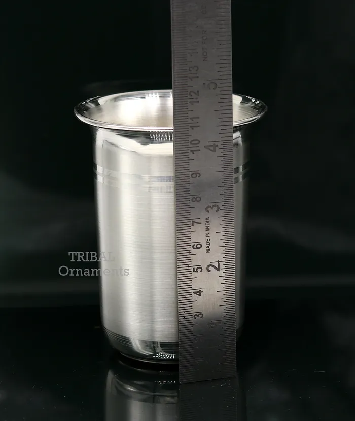 Pure 999 fine silver handmade utensils300ml watermilk Glass tumbler silver flask baby kids serving food stay healthy water glass sv263 TRIBAL ORNAMENTS Necklaces