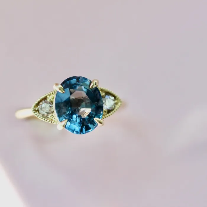 Rings Emily Gill Berry Patch Blue Oval Cut Spinel Ring