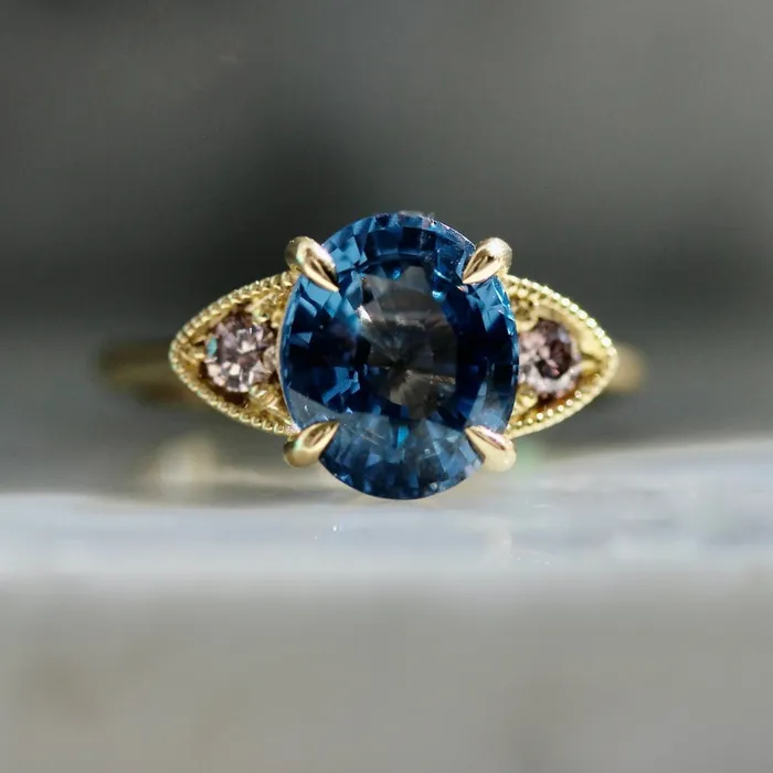 Rings Emily Gill Berry Patch Blue Oval Cut Spinel Ring