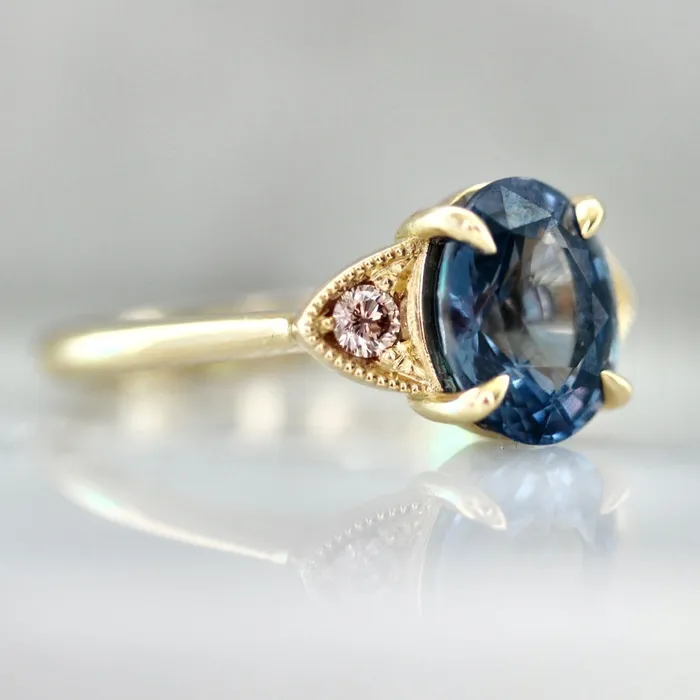 Rings Emily Gill Berry Patch Blue Oval Cut Spinel Ring