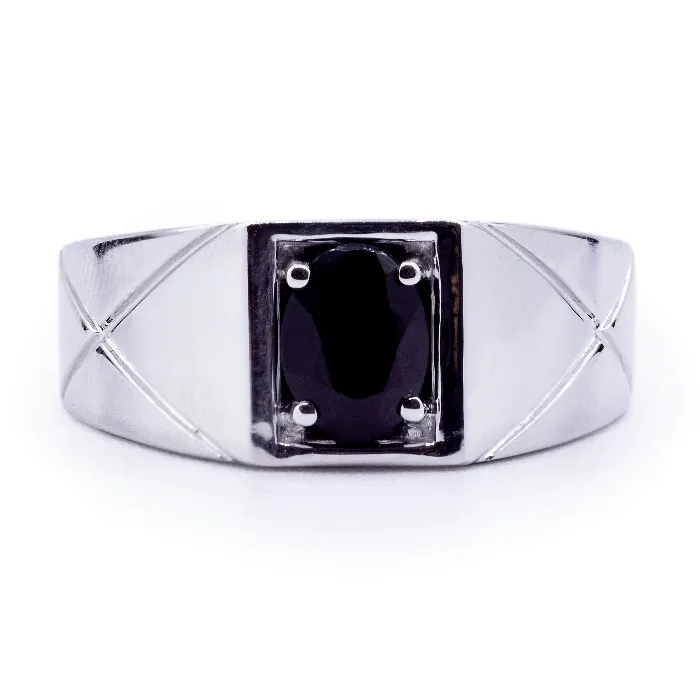 Rings Fire Brilliance Oval Natural Black Onyx Setting with Geometric Design Ring Rings Fire Brilliance Oval Natural Black Onyx Setting with Geometric Design Ring