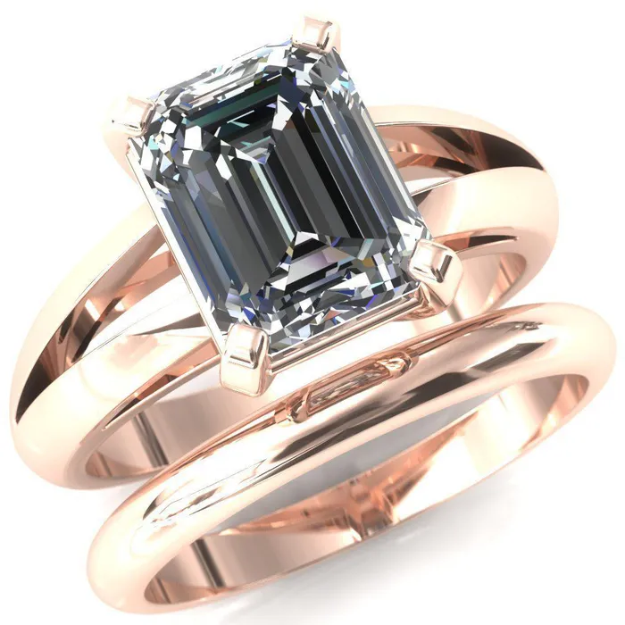 Rings Onica Radiant Center Stone Shaped Split Shank High Setting Cathedral Engagement Ring Fire Brilliance 