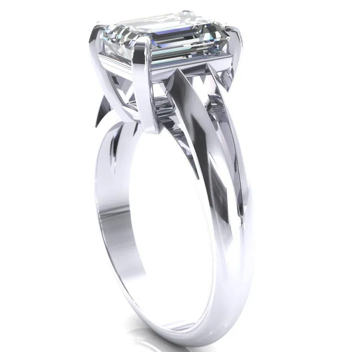 Rings Onica Radiant Center Stone Shaped Split Shank High Setting Cathedral Engagement Ring Fire Brilliance 
