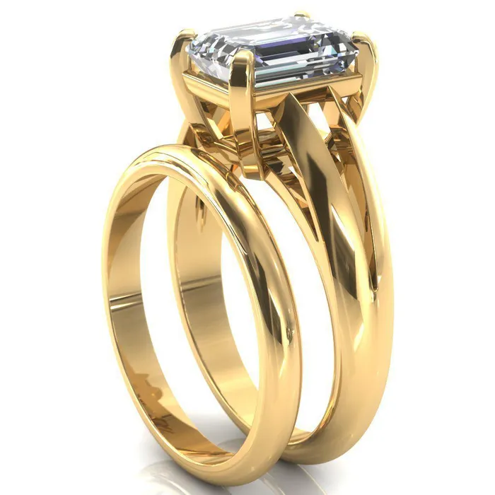 Rings Onica Radiant Center Stone Shaped Split Shank High Setting Cathedral Engagement Ring Fire Brilliance 