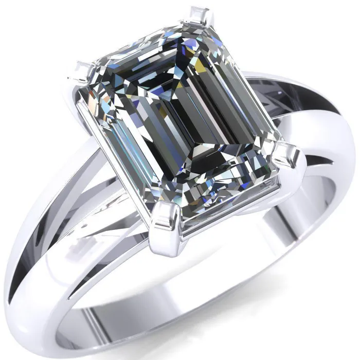 Rings Onica Radiant Center Stone Shaped Split Shank High Setting Cathedral Engagement Ring Fire Brilliance 