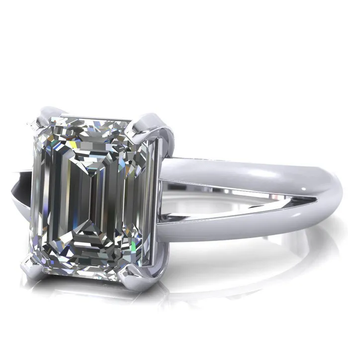 Rings Onica Radiant Center Stone Shaped Split Shank High Setting Cathedral Engagement Ring Fire Brilliance 