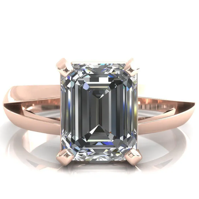Rings Onica Radiant Center Stone Shaped Split Shank High Setting Cathedral Engagement Ring Fire Brilliance 