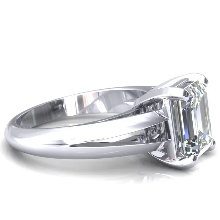 Rings Onica Radiant Center Stone Shaped Split Shank High Setting Cathedral Engagement Ring Fire Brilliance 
