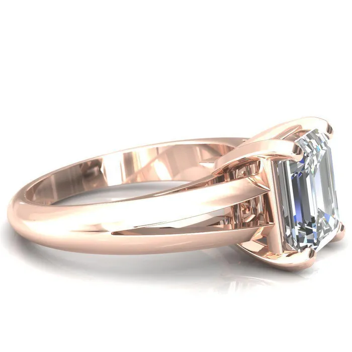 Rings Onica Radiant Center Stone Shaped Split Shank High Setting Cathedral Engagement Ring Fire Brilliance 