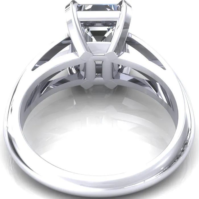 Rings Onica Radiant Center Stone Shaped Split Shank High Setting Cathedral Engagement Ring Fire Brilliance 