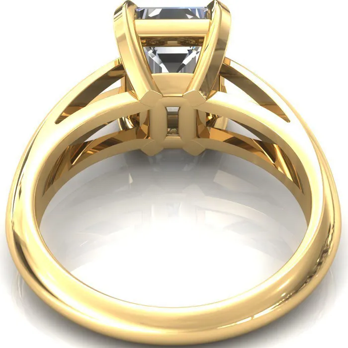 Rings Onica Radiant Center Stone Shaped Split Shank High Setting Cathedral Engagement Ring Fire Brilliance 