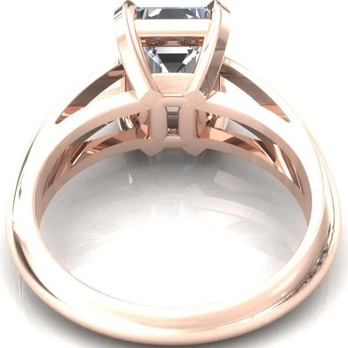 Rings Onica Radiant Center Stone Shaped Split Shank High Setting Cathedral Engagement Ring Fire Brilliance 