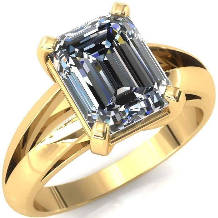 Rings Onica Radiant Center Stone Shaped Split Shank High Setting Cathedral Engagement Ring Fire Brilliance 