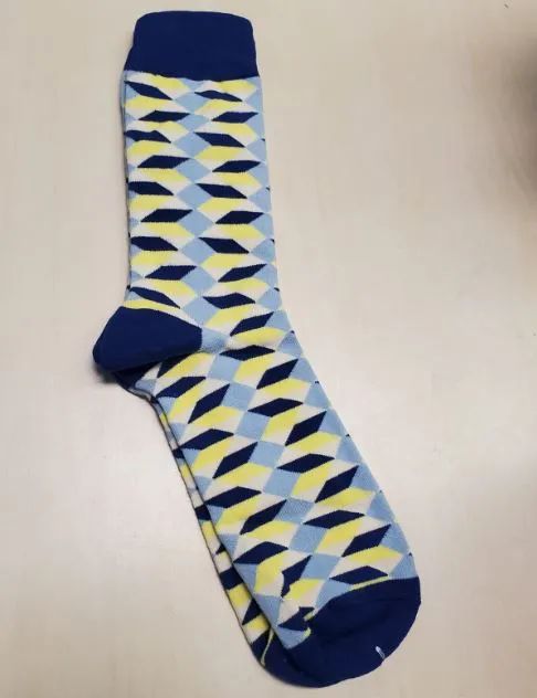 Rings POLLY SF508 Blue Yellow Rectangles Socks