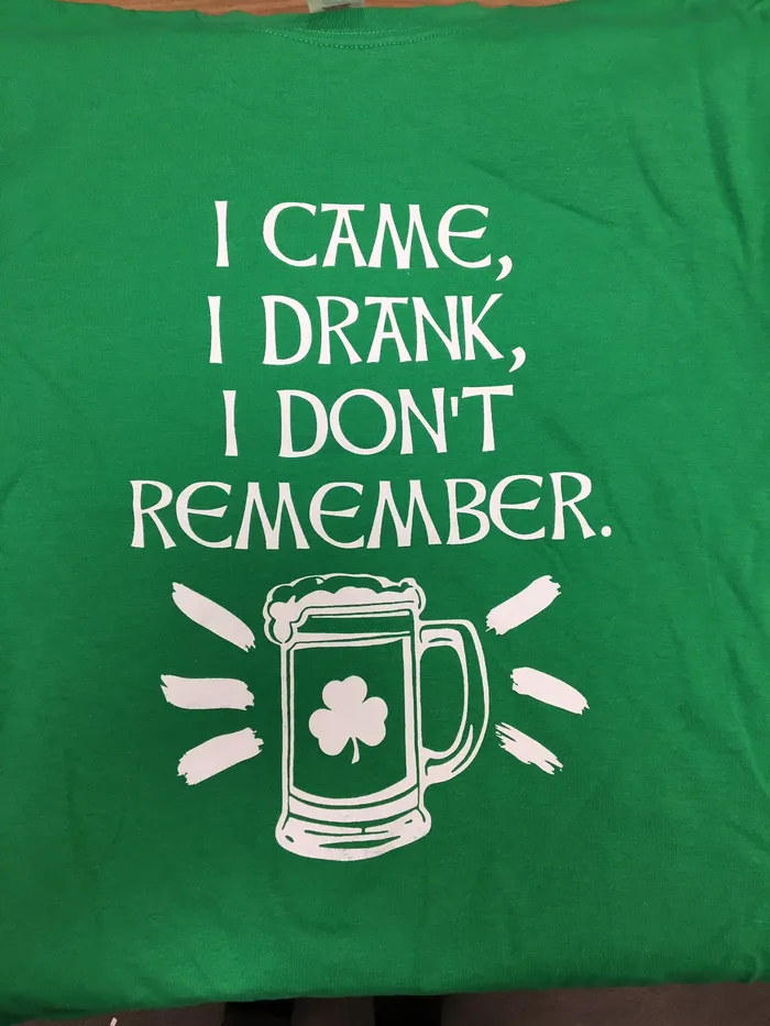 Scottish and Irish Store Necklaces St Patricks Day Shirt I Came I Drank I Dont Remember Lime