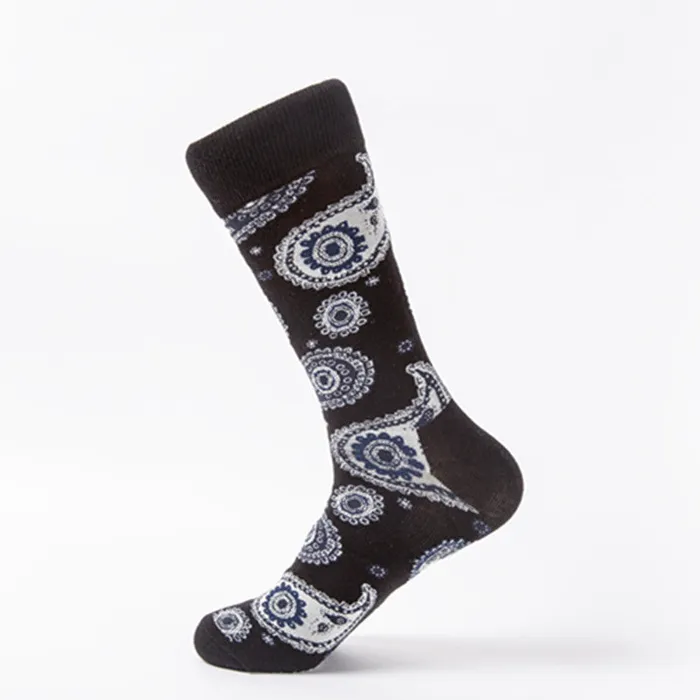 SF343 Black Paisley Design Socks POLLY Rings