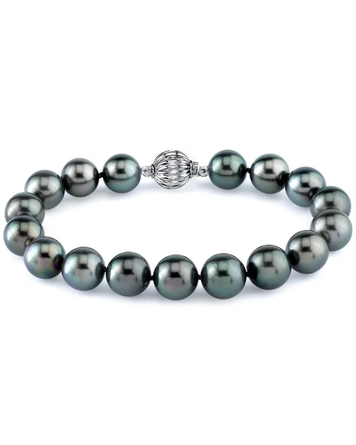 spt Bracelets True Round Black Tahitian Pearl Bracelet 90100mm AAA Quality spt Bracelets True Round Black Tahitian Pearl Bracelet 90100mm AAA Quality