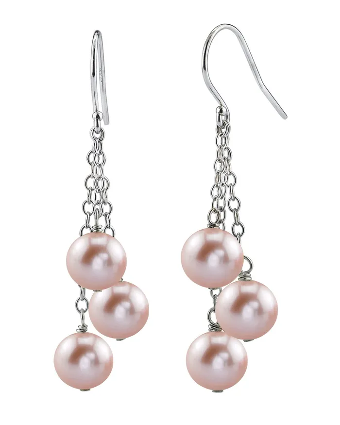 spt Earrings Pink Freshwater Pearl Cluster Earrings