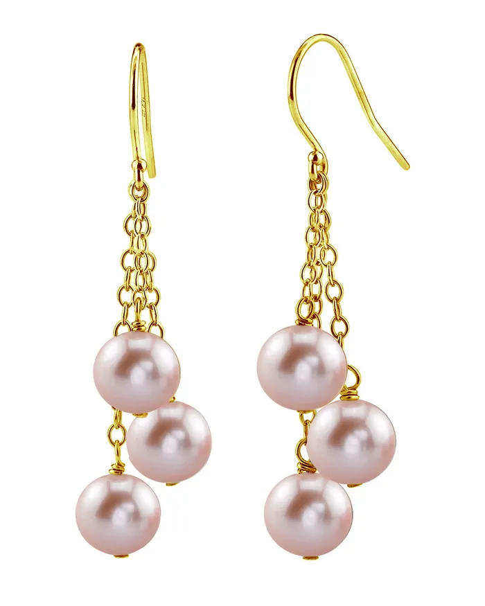 spt Earrings Pink Freshwater Pearl Cluster Earrings