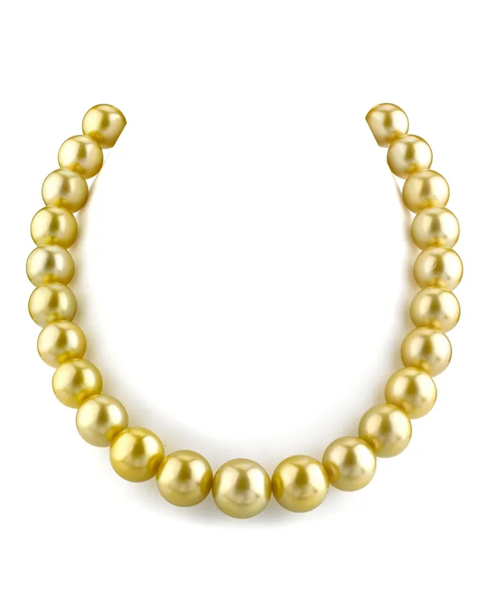 spt Golden South Sea Pearl Necklace 130150mm AAA Quality Necklaces