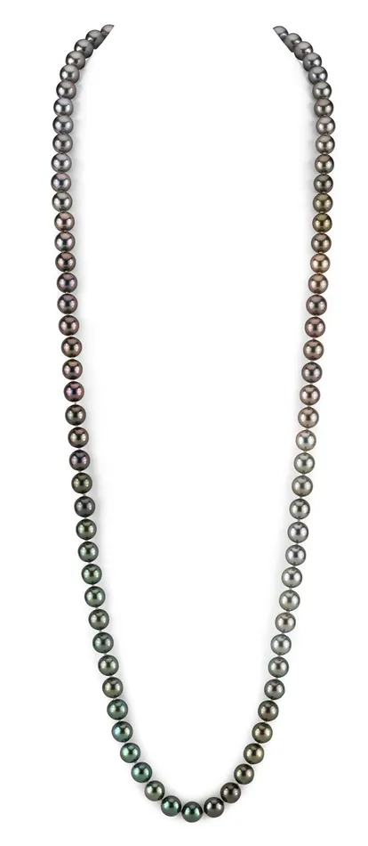spt Necklaces Ombre ColorGraduated Tahitian Pearl Opera Length Necklace 90100mm AAAA Quality spt Necklaces Ombre ColorGraduated Tahitian Pearl Opera Length Necklace 90100mm AAAA Quality