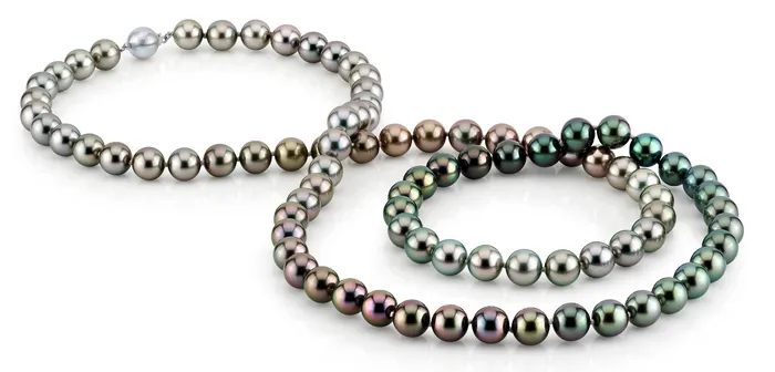 spt Necklaces Ombre ColorGraduated Tahitian Pearl Opera Length Necklace 90100mm AAAA Quality