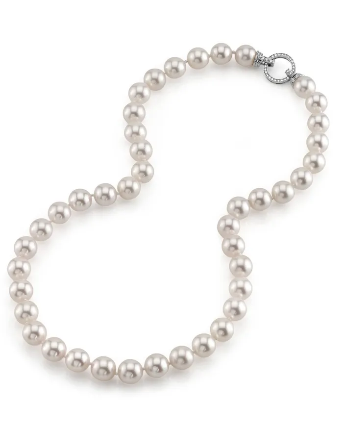 spt White Japanese Hanadama Akoya Pearl Necklace 9510mm Necklaces