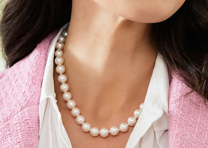spt White Japanese Hanadama Akoya Pearl Necklace 9510mm Necklaces