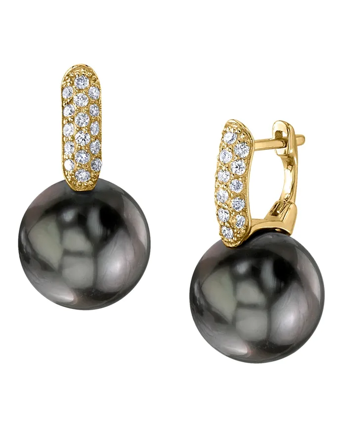 Tahitian South Sea Pearl Diamond Emily Earrings spt Earrings
