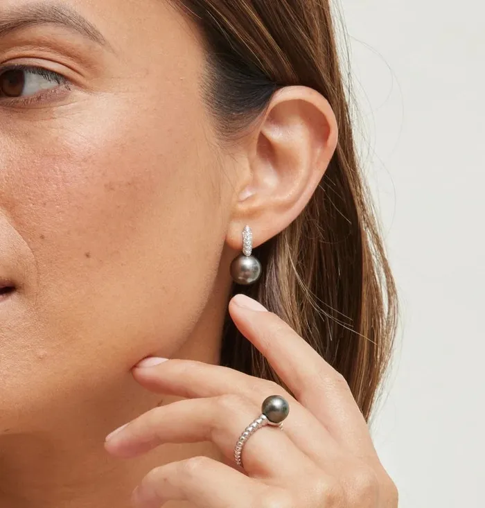 Tahitian South Sea Pearl Diamond Emily Earrings spt Earrings