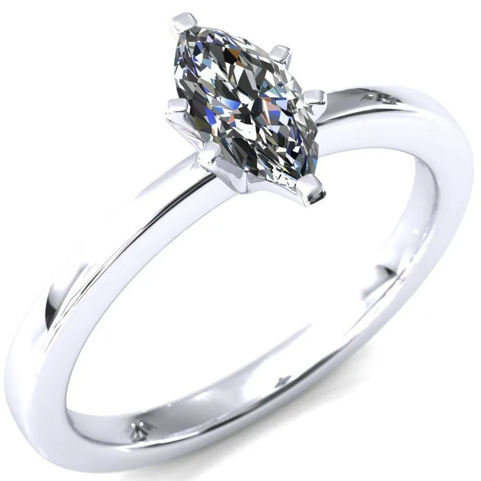 Tessa Marquise Moissanite 6 Prong Pitched Shoulders Solitaire Engagement Ring Fire Brilliance Rings Tessa Marquise Moissanite 6 Prong Pitched Shoulders Solitaire Engagement Ring Fire Brilliance Rings
