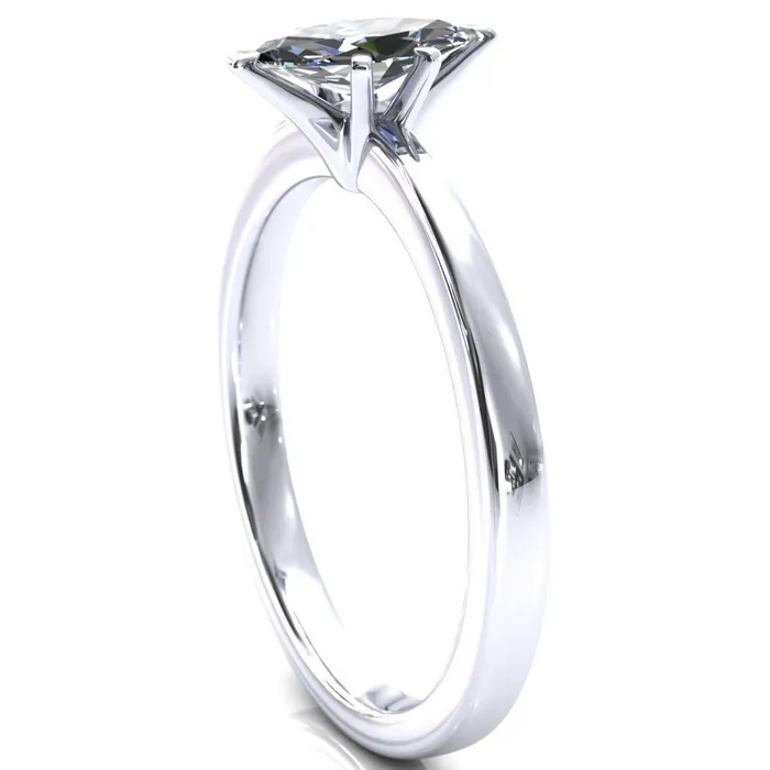 Tessa Marquise Moissanite 6 Prong Pitched Shoulders Solitaire Engagement Ring Fire Brilliance Rings