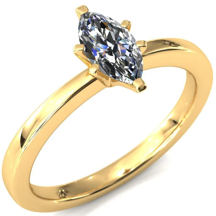 Tessa Marquise Moissanite 6 Prong Pitched Shoulders Solitaire Engagement Ring Fire Brilliance Rings