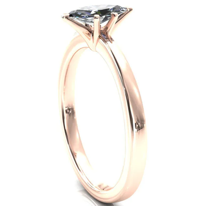 Tessa Marquise Moissanite 6 Prong Pitched Shoulders Solitaire Engagement Ring Fire Brilliance Rings