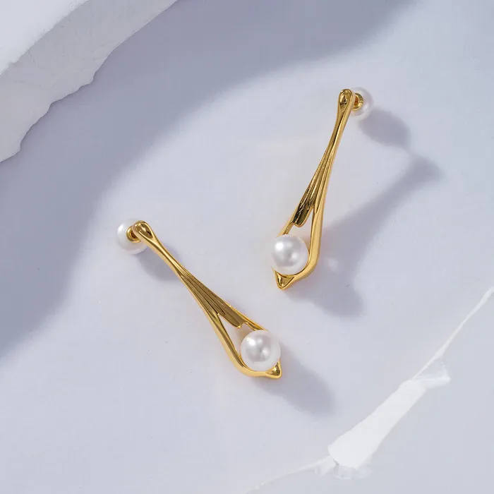 Top Grade Freshwater Pearl Jewelry Set WS00102 FLUID Pearly Lustre Earrings