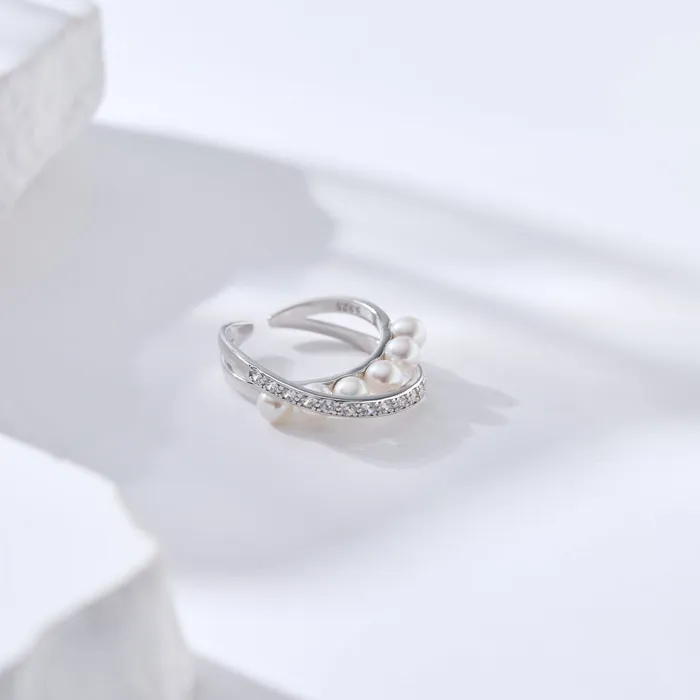 Top Grade Freshwater Pearl Ring WR00328 CONNECT Pearly Lustre Rings