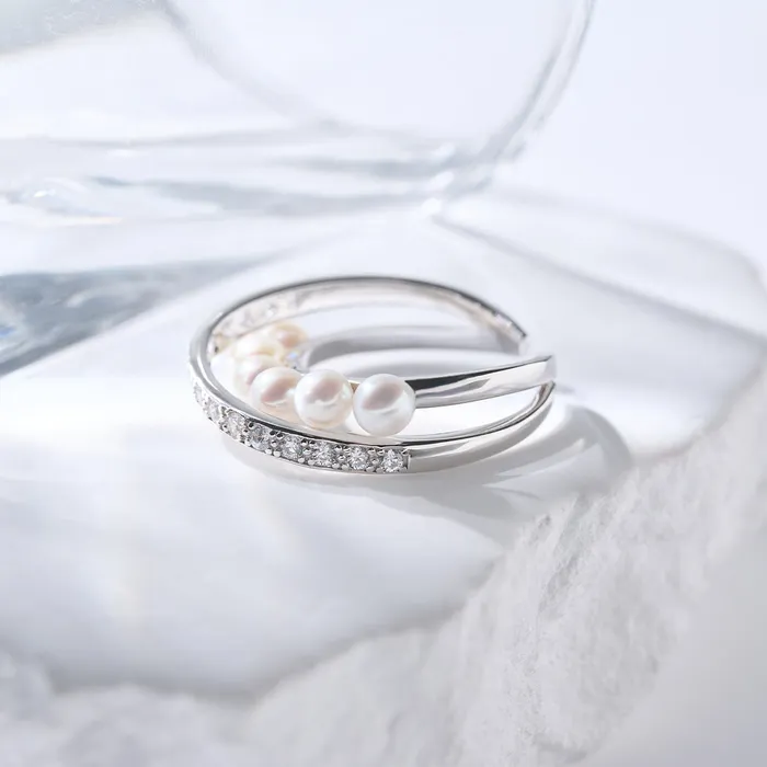 Top Grade Freshwater Pearl Ring WR00328 CONNECT Pearly Lustre Rings