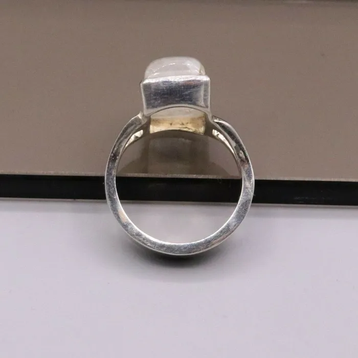 TRIBAL ORNAMENTS Amazing 925 silver anniversary wedding rainbow moonstone ring band gift sr108 Rings