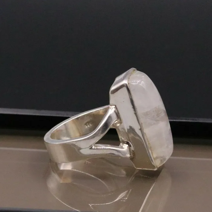 TRIBAL ORNAMENTS Amazing 925 silver anniversary wedding rainbow moonstone ring band gift sr108 Rings