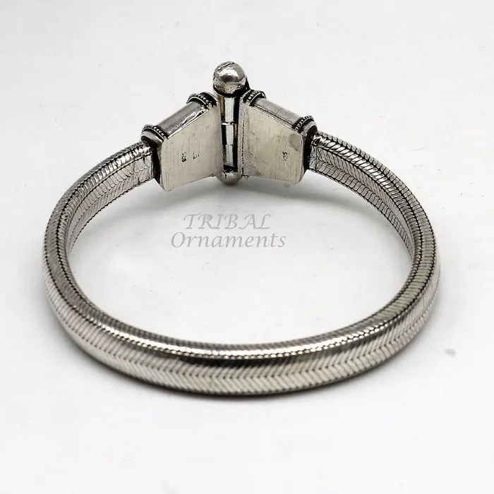 TRIBAL ORNAMENTS Bracelets 8mm 85 solid Half round D shape 925 sterling silver gorgeous snake chain flexible bracelet belt unisex heavy bracelet India sbr433
