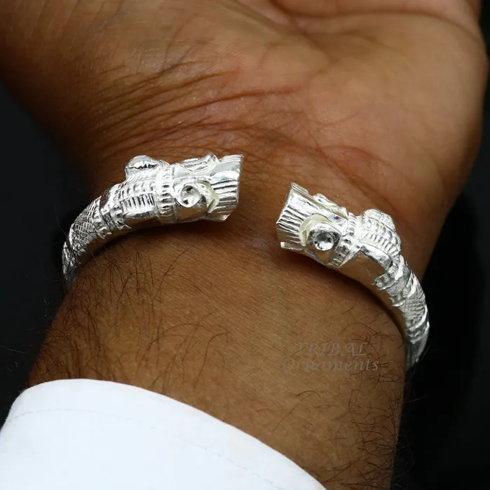 TRIBAL ORNAMENTS Bracelets Amazing Vintage solid 925 silver customized design cuff kada bracelet easy to adjust with your wrist best gifting unisex jewelry nsk602 TRIBAL ORNAMENTS Bracelets Amazing Vintage solid 925 silver customized design cuff kada bracelet easy to adjust with your wrist best gifting unisex jewelry nsk602