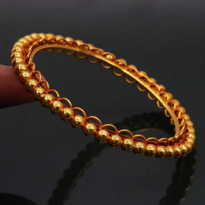 TRIBAL ORNAMENTS Genuine 22k yellow solid gold handmade vintage antique design rajasthan traditional bangle bracelet kangan jewelry ba42 Bracelets