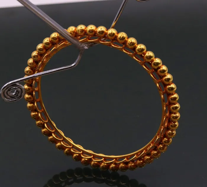 TRIBAL ORNAMENTS Genuine 22k yellow solid gold handmade vintage antique design rajasthan traditional bangle bracelet kangan jewelry ba42 Bracelets