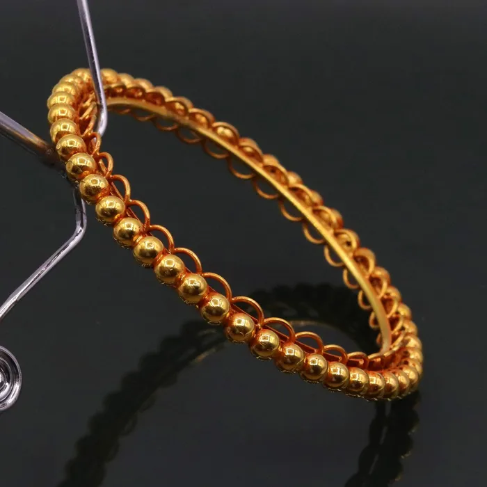 TRIBAL ORNAMENTS Genuine 22k yellow solid gold handmade vintage antique design rajasthan traditional bangle bracelet kangan jewelry ba42 Bracelets