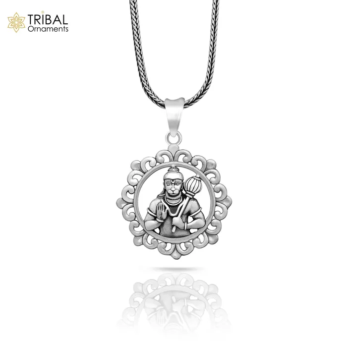 TRIBAL ORNAMENTS Necklaces 925 sterling silver handmade Hindu idol God Lord hanuman pendant amazing divine lord bajarangbali pendant unisex gifting jewelry NSP688 TRIBAL ORNAMENTS Necklaces 925 sterling silver handmade Hindu idol God Lord hanuman pendant amazing divine lord bajarangbali pendant unisex gifting jewelry NSP688