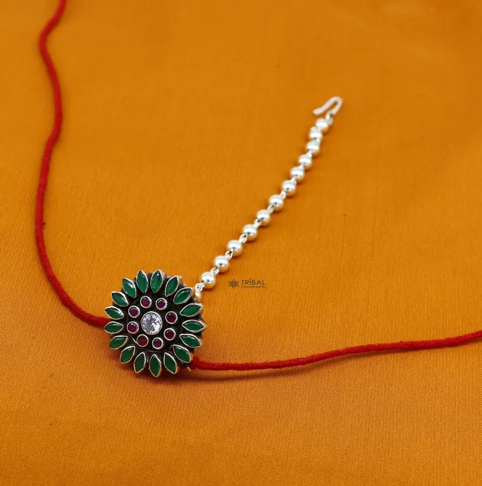 TRIBAL ORNAMENTS Necklaces 925 sterling silver handmade traditional design Mangtika mangtika is a stunning and elegant piece of hair head jewelry brides gift MT28 TRIBAL ORNAMENTS Necklaces 925 sterling silver handmade traditional design Mangtika mangtika is a stunning and elegant piece of hair head jewelry brides gift MT28