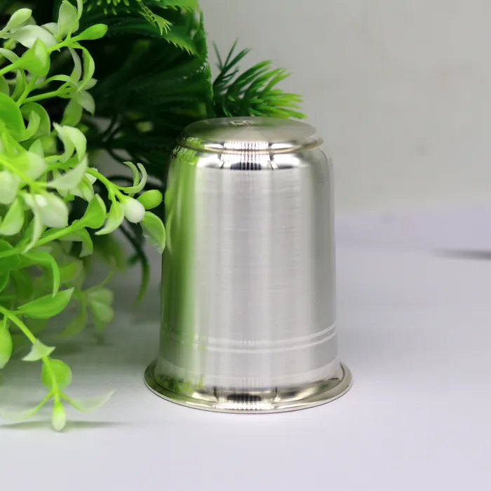 TRIBAL ORNAMENTS Necklaces 999 Fine silver handmade solid water milk tumbler glass flask baby water tumbler for stay healthy silver utensils for rice ceremony sv77