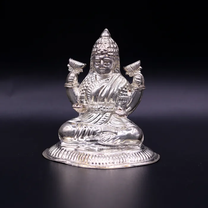 TRIBAL ORNAMENTS Necklaces Sterling silver handmade gorgeous Goddess laxmi statue sculpture for Diwali puja customized art home temple article from sst01